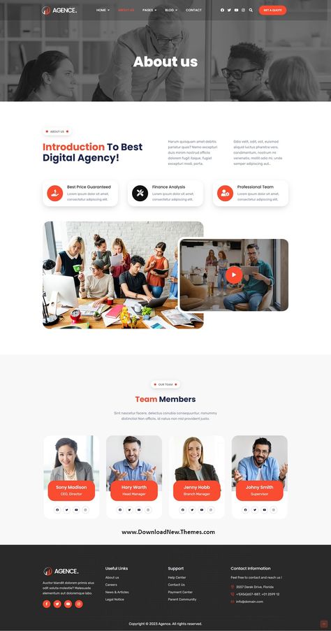 Agence - Digital Agency HTML Template Agency Website Inspiration, About Us Page Design, Ux Design Principles, Marketing Agency Website, Corporate Website Design, Agency Website Design, Ui Design Website, Business Website Design, Corporate Website