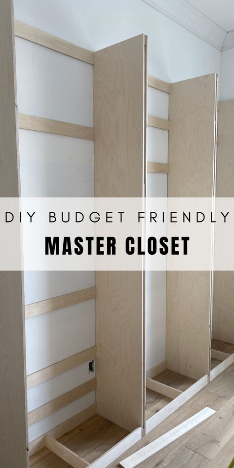 Ready to make your dream closet a reality? 💼🏡 Check out our DIY Budget Friendly Closet Build guide! We're dishing out expert tips on maximizing every cent while creating a functional and fashionable space. 🛠️✨ Don't miss out! See my blog for more. Diy Simple Closet Ideas, How To Build A Small Closet Organizer, Diy Cleaning Closet Organization, Build Own Closet, Low Budget Closet Ideas, Diy Built In Closet Walk In, Diy Closet Shelving System, Building Out A Closet, Building Cupboards Bedroom