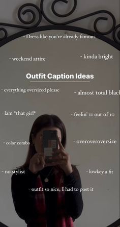 Outfit Caption Ideas, Outfit Captions, Mirror Selfie Outfit, Insta Bio Quotes, Instagram Post Captions, One Word Instagram Captions, Short Instagram Quotes, Short Instagram Captions, Witty Instagram Captions