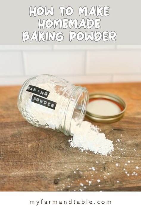 Learn how to make homemade baking powder with just three simple ingredients! This easy DIY recipe ensures your baked goods rise perfectly without the need for store-bought additives. Ideal for cakes, muffins, and more, this fresh, chemical-free alternative is quick to prepare and perfect for any home baker. Keep your pantry stocked with this essential homemade ingredient! #HomemadeBakingPowder #DIYBaking #BakingTips Make Baking Powder, Homemade Baking Powder, Baking Powder Recipe, Baking Powder Substitute, Natural Baking, Homemade Baking, Quick Bread Recipes, Diy Baking, Baking Mix