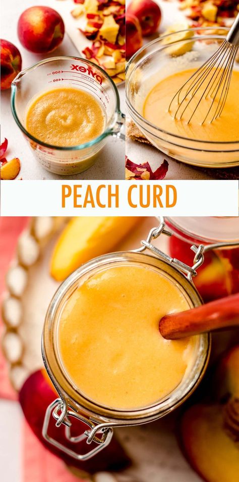 Peach Curd Recipe: Sweet and creamy homemade peach curd made from fresh peaches and a few simple ingredients. This homemade peach curd recipe is perfect for filling cakes, pies, and cupcakes, or using as a spread or topping. | homemade curd recipe | peach cake filling recipes | peach pie filling recipes | peach cupcake filling recipes | peach ice cream topping Quick Chocolate Mousse, Peach Curd, Cupcake Filling, Homemade Peach Ice Cream, Peach Recipes, Cake Filling, Peach Puree, Curd Recipe, Peach Cake