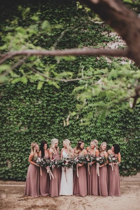 Romantic Color Schemes, Country Bridesmaid, Country Bridesmaid Dresses, Pink Wedding Rings, Mauve Wedding, Bird Wedding, Fall Wedding Bouquets, Country Wedding Dresses, Dusky Pink