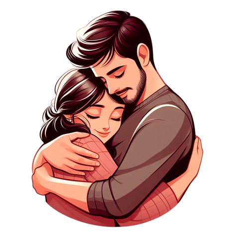 AI generated Hug Day Couple In Valentine Day Hugging Husband And Wife Cartoon Images, Love Images Couples Animation, Hug Illustration Couple, Love Illustration Couple, Couple Hugging Pictures, Couple Working Together, Happy Couple Images, Eyes Rolling Aesthetic, Hugs Pictures