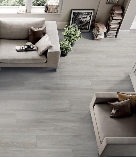 Living Room Floor Tiles, Grey Laminate Flooring, Tiles Living Room, Living Room Transformation, Grey Kitchen Designs, Grey Interior Design, Interior Design Per La Casa, Modern Flooring, Living Room Sofa Design