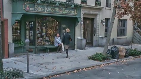 Shop Around the Corner (You've Got Mail) The Corner Bookstore, Cozy Bookstore, The Shop Around The Corner, Shop Around The Corner, Bookstore Cafe, Autumn In New York, Meg Ryan, You've Got Mail, House Book