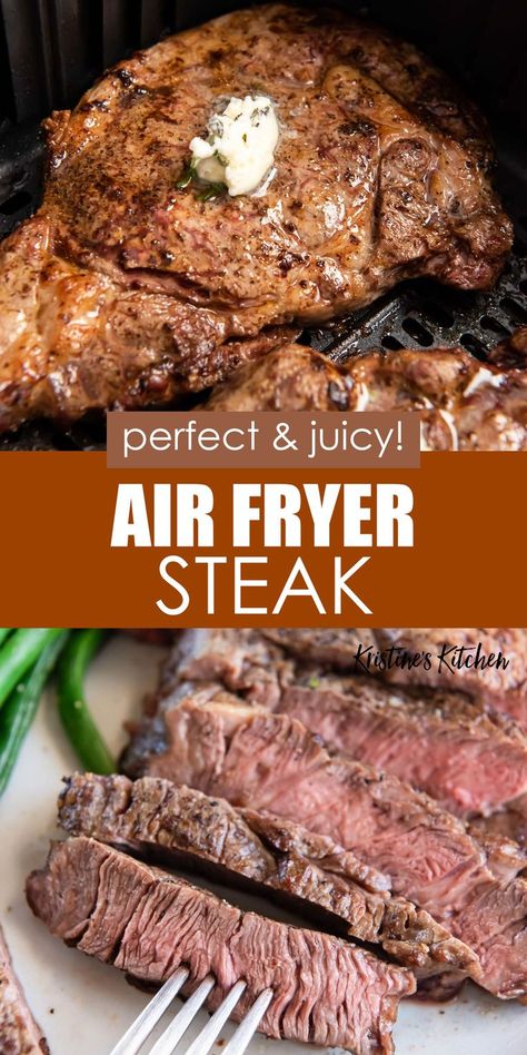 Air Fry Steak, Frozen Steak, Ribeye Steak Recipes, Air Fryer Steak, Air Fryer Oven Recipes, Air Fry Recipes, Air Fryer Dinner Recipes, Juicy Steak, Steak Recipe