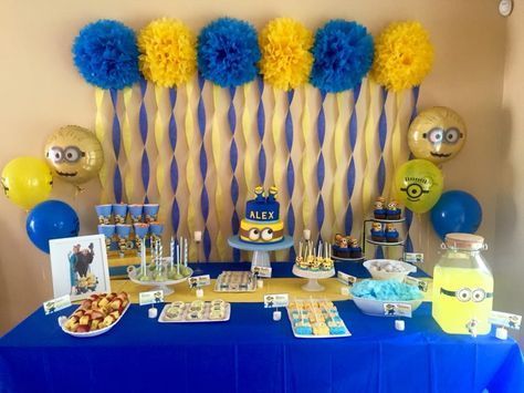 Minions Birthday Party Decorations, Minion Party Decorations, Minions Birthday Theme, Boy Birthday Decorations, Minion Birthday Party, Kids Themed Birthday Parties, Minion Birthday, Minion Party, 4th Birthday Parties