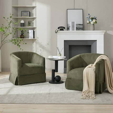 Amazon.com: Locus Bono Swivel Accent Chair Set of 2, Upholstered Swivel Chairs for Living Room, Bedroom, Lounge, Fabric Swivel Barrel Chair for Small Space (Brown/Camel) : Home & Kitchen Green Swivel Chair Living Room, Barrel Chairs Living Room Ideas, Green Chair Living Room, Green Swivel Chair, Chair For Small Space, Barrel Swivel Chair, Living Room Arm Chairs, Chairs For Living Room, Upholstered Bedroom