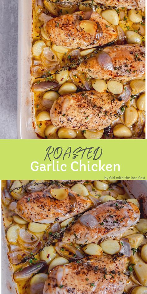 Roasted Garlic Chicken Skillet, Roasted Garlic Baked Chicken, Roasted Chicken Breast Recipes Healthy, Chicken And Shallots Recipe, Recipes Using Shallots, Roasted Chicken Breastrecipes Boneless, Garlic Roasted Chicken And Potatoes, Chicken Shallots Recipe, Roasted Chicken Breast And Potatoes