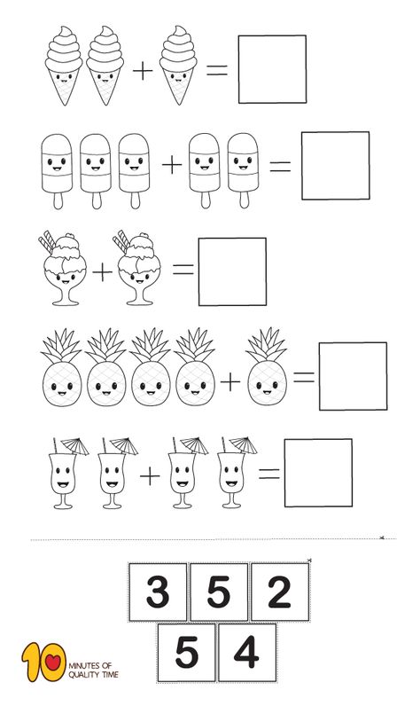 Math for Kindergarten- Simple Addition Matematik Prasekolah, Kindergarten Math Addition, Kindergarten Math Worksheets Addition, Kindergarten Math Worksheets Free, Kindergarten Addition Worksheets, Addition Kindergarten, Math Addition Worksheets, Preschool Math Worksheets, Preschool Writing