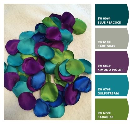 Like Green Color Palette, Color Schemes Palettes, Teal Green And Purple Living Room, Peacock Green Colour Palette, Peacock Paint Palette, Peacock Green Room Ideas, Craft Room Color Palette, Teal And Olive Green Color Palette, Colors That Go Good With Purple