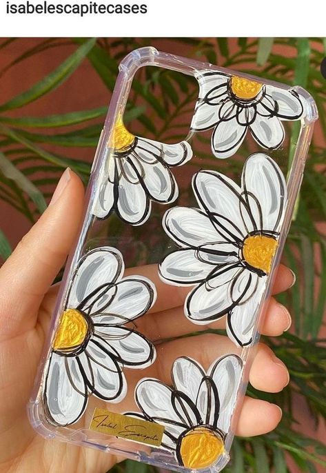 Clear Painted Phone Case Ideas, Iphone Cover Painting Ideas, Phone Cases Art Paint, Phn Cover Design At Home, Diy Clear Phone Case Ideas Paint, Hand Painted Phone Case Ideas, Diy Phone Cases Paint, Phone Cover Drawing Ideas Easy, Iphone Case Painting Ideas