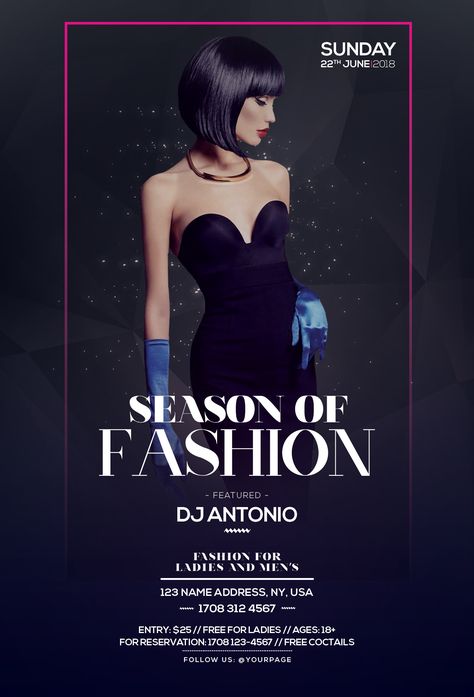 Check out my @Behance project: “Season of Fashion - PSD Flyer Template” https://www.behance.net/gallery/59554889/Season-of-Fashion-PSD-Flyer-Template Fashion Posters, Mises En Page Design Graphique, Fashion Show Poster, Event Posters, Fashion Poster Design, Psd Flyer Templates, Graphic Design Flyer, Psd Flyer, Flyer Design Inspiration