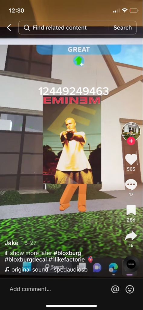 Eminem Decals Bloxburg, Eminem Bloxburg Code, Berry Avenue Codes Pictures Rappers, Barry Avenue Painting Codes, Bloxburg Rapper Decals, Rapper Decal Codes Bloxburg, Roblox Image Id Codes Funny, Album Cover Decals Bloxburg, Berry Avenue Poster Codes