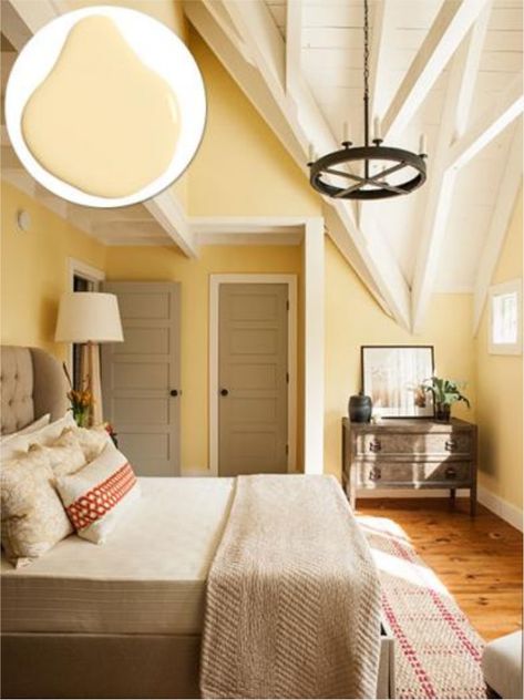 Bedroom With Yellow Walls, Yellow Bedroom Walls, Bedroom Bright, Yellow Bedroom Decor, Bright Decor, Yellow Room, This Old House, Yellow Bedroom, Bedroom Paint Colors