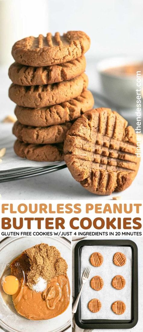 Gluten Free Peanut Butter Oatmeal Cookies, Paleo Peanut Butter Cookies, Gluten Free Peanut Butter Cookies Recipe, Cake Pops Brownie, Sugar Free Peanut Butter Cookies, Aip Treats, Flourless Baking, Shower Recipes, 4 Ingredient Cookies