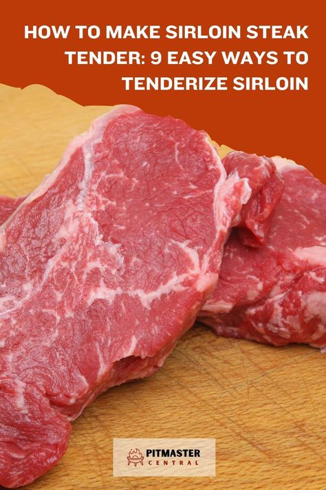 Unsure how to tenderize a tough sirloin steak? Look no further! This post breaks down 9 simple methods to make your sirloin steak deliciously tender every time. From marinating to using a meat mallet, learn how to transform your steak into a melt-in-your-mouth masterpiece. Perfect for meat lovers and home chefs alike, these tips will have you cooking up perfectly tender sirloin steaks in no time. Say goodbye to chewy steaks and hello to the juicy, flavorful sirloin of your dreams! Sirloin Fillet Steak Recipes, Sirloin Steak Tips Marinade, Cooking Sirloin Steak On The Stove, How To Cook Sirloin Tender Steak, How To Tenderize Tough Steak, Sirloin Tip Steak Marinade, How To Prepare Sirloin Steak, Easy Top Sirloin Steak Recipes, Sirloin Steak Marinade Easy