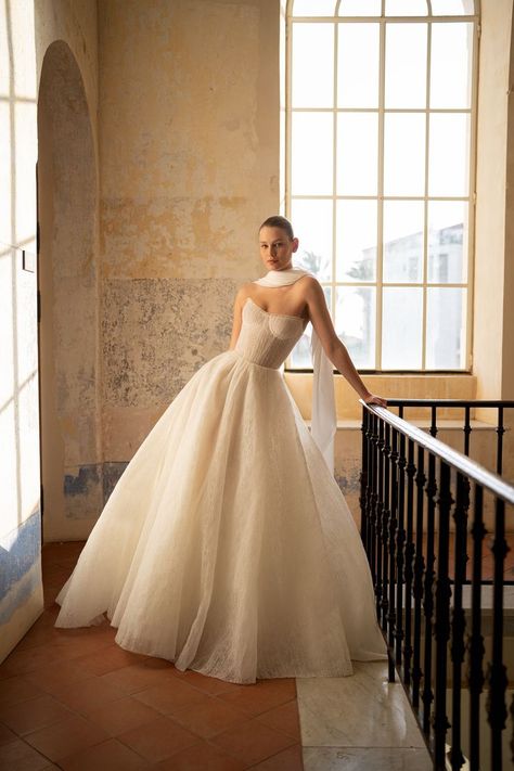 Lily James Cinderella Wedding Dress, Ball Gown Corset Wedding Dress, Spring Wedding Gown, Plisse Wedding Dress, Lee Petra Grebenau Wedding Dress, Lee Grebenau Bridal, Wona Concept Wedding Dress, Wedding Dress 2025, Vera Wang Wedding Dress Ball Gown