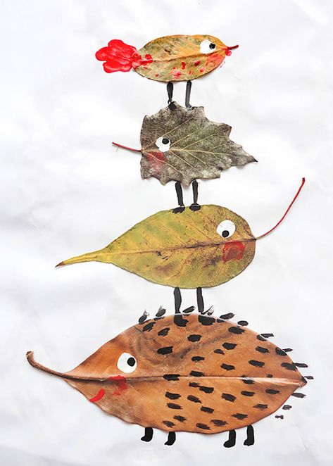 Autumn Leaves Craft, Leaf Projects, Autumn Leaves Art, Leaf Animals, Fall Art Projects, Handmade Charlotte, Easy Fall Crafts, Leaf Crafts, Fall Art