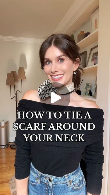 Neck Scarf Tying Tutorials, How To Tie Neck Scarf, Tie A Scarf Around Your Neck, Tie Scarf How To Neck Scarves, How To Tie A Neck Scarf, How To Wear A Scarf Around Your Neck, How To Tie Scarf Around Neck, Scarf Tied Around Neck, How To Tie A Scarf Around Your Neck