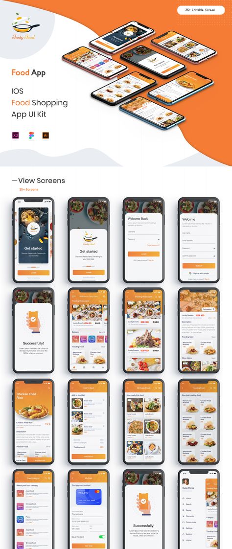 Mobile App Ideas, Food Ordering App, Restaurant App, Food Order, Food Delivery App, Mobile App Design Inspiration, Photoshop Sketch, Apps Design, App Interface Design