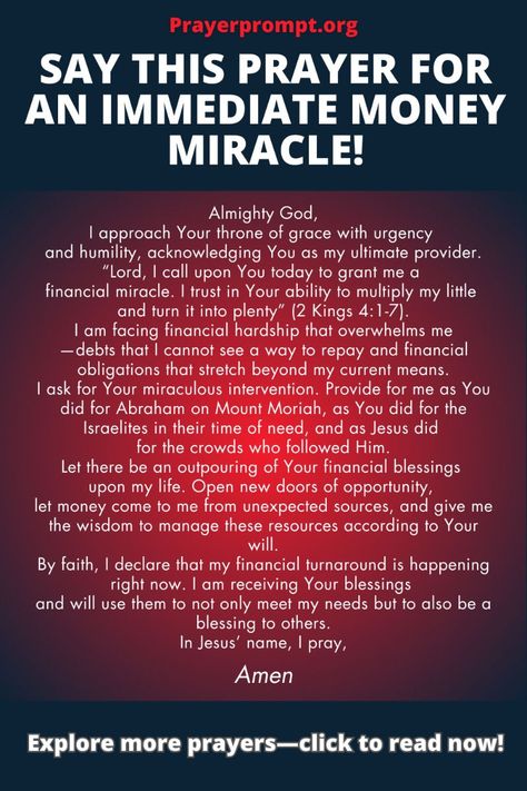 Prayer For Money Blessing Prayer For Money Miracle, Intercession Prayers, Prayer For Prosperity, Business Prayer, Financial Prayers, English Prayer, Praying Woman, Financial Blessings, Money Prayer