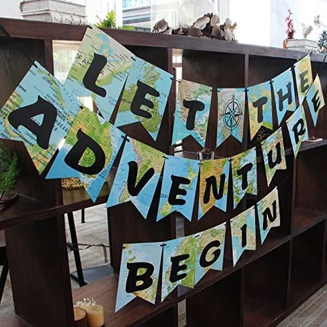 Bon Voyage Party Decorations, Travel Theme Classroom, Bon Voyage Party, Around The World Theme, Travel Party Theme, Adventure Party, Retirement Party Decorations, Let The Adventure Begin, Adventure Theme