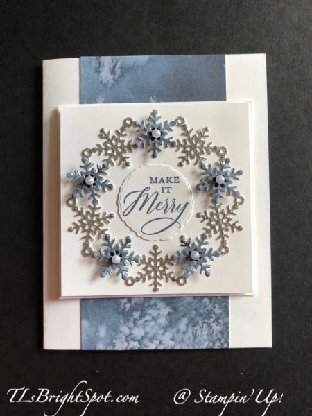 Stampin’ Up! Snowflakes with Wishes All Around – Terry Lynn Bright, Stampin' Up! Demonstrator Papercraft Christmas Cards, My Anniversary, Snowflake Wreath, Tri Fold Cards, Snowflake Cards, Homemade Christmas Cards, Stampin Up Christmas Cards, Christmas Card Crafts, Stampin Up Christmas