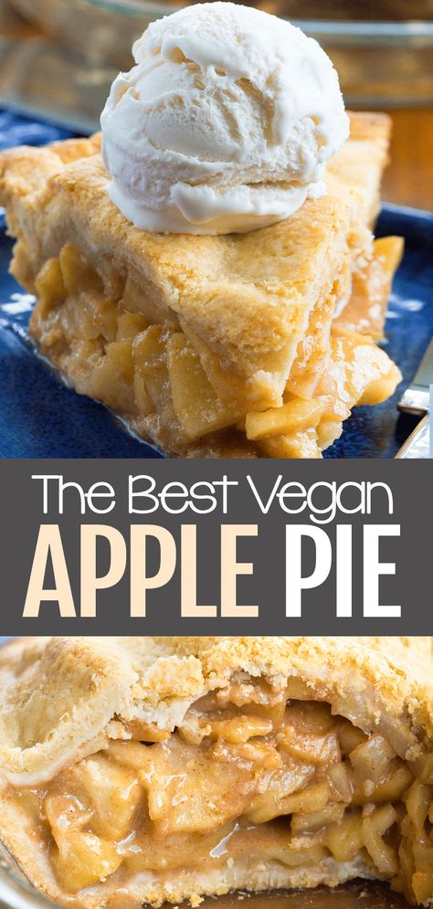 Homemade Vegan Apple Pie Recipe Vegan Apple Pie Crust, Vegan Apple Pie Filling, Vegan Apple Pie Recipe, Sugar Free Apple Pie, Vegan Pies Recipes, Gluten Free Apple Pie, Vegan Pie Crust, Apple Pie Recipe Easy, Vegan Apple Pie