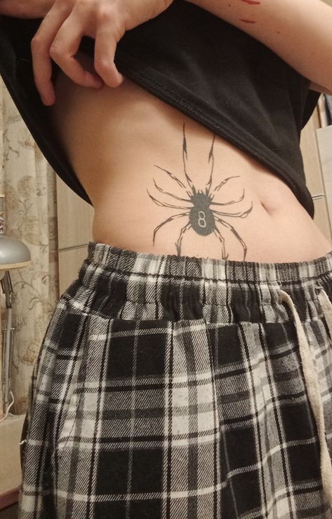 Hxh Tattoo, Spider Tattoos, Scary Spider, Hunter Tattoo, Waist Tattoos, Sharpie Tattoos, Fire Tattoo, Spider Tattoo, Best Tattoos