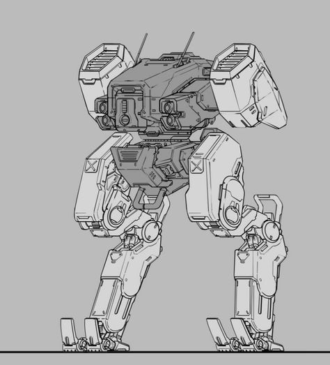 ArtStation - Mecha concept-art 38471 Sci Fi Mech Concept Art, Robotic Joints, Bipedal Mech, Mech Suit Concept Art, Mecha Concept Art, Mech Drawing, Eldar Safin, Robot Design Sketch, Battle Bots