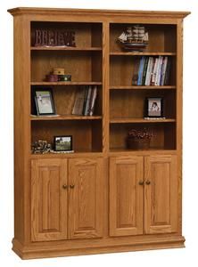 Amish 48" Traditional Bookcase with Optional Doors Modern Transitional Exterior, Double Bookcase, Traditional Bookcases, Bookcase With Doors, Transitional Exterior, Storage Bookcase, Transitional Furniture, Transitional Home Decor, Quarter Sawn White Oak