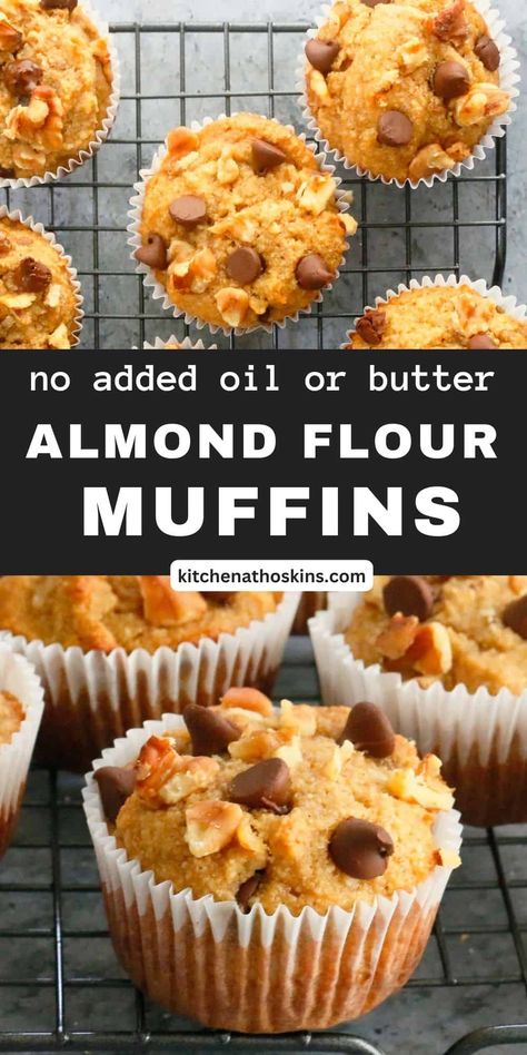 Almond Flour Banana Muffins are made in under 10 minutes. Made using wholesome ingredients like almond flour and almond butter, these are amazingly healthy without any added fat. Almond Banana Bread, Almond Flour Banana Muffins, Almond Flour Banana, Gluten Free Banana Muffins, Almond Flour Muffins, Lemon Muffins, Almond Flour Recipes, Gluten Free Muffins, Easy Treats