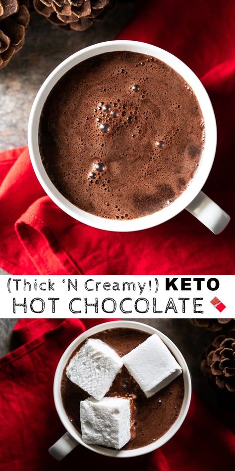 Paleo & Keto Hot Chocolate (that's actually thick & creamy!) #keto #ketodiet #ketorecipes #paleo #chocolate Paleo Hot Chocolate, Keto Dairy Free, Keto Hot Chocolate, Keto Dairy, Diet Lunch, Medicine Tips, Low Carb Drinks, Dairy Free Paleo, Keto Friendly Desserts