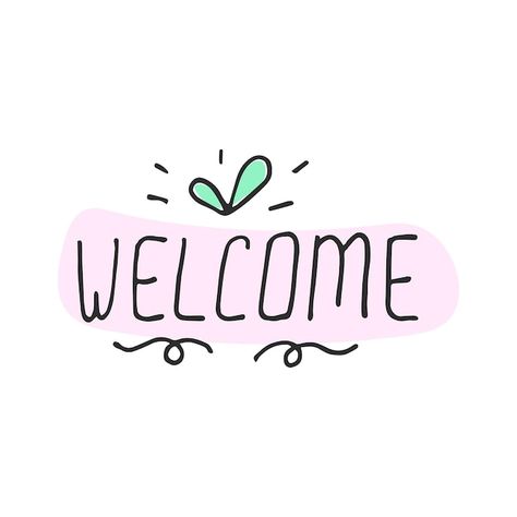 Welcome in doodle style | Premium Vector #Freepik #vector #welcome-back #welcome #cartoon-illustration #welcome-text Welcome Back Illustration, Welcome Pictures Art, Welcome Back Images, Welcome Drawing, Welcome Wallpaper, Welcome Graphic, Welcome Text, Welcome Background, Welcome Logo