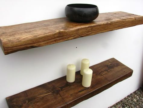 RECLAIMED CHUNKY FLOATING SHELF SHELVES WOODEN . | eBay White Wood Living Room, Floating Shelves Tv Wall, Shelves Above Couch, Floating Shelves With Lights, Ikea Floating Shelves, Industrial Floating Shelves, Long Floating Shelves, Floating Shelves Bedroom, Reclaimed Wood Floating Shelves