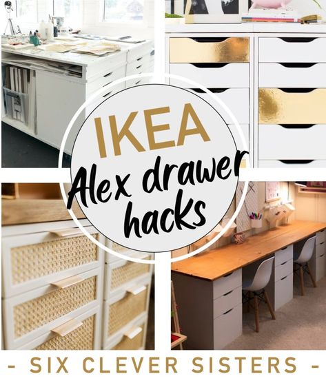 Ikea Hacks Alex Drawer, Alex Drawer Desk, Ikea Hack Desk, Diy Kids Desk, Ikea Alex Desk, Alex Desk, Ikea Alex Drawers, Ikea Desk Hack, Desk Hacks