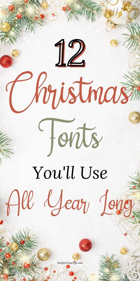 Cute Christmas Fonts Alphabet, Holiday Alphabet Font, Cricut Christmas Fonts, Christmas Font Pairings, Holiday Fonts Hand Lettering, Christmas Fonts Alphabet Handwritten, Holiday Fonts Alphabet, Christmas Hand Lettering Ideas, December Font Ideas