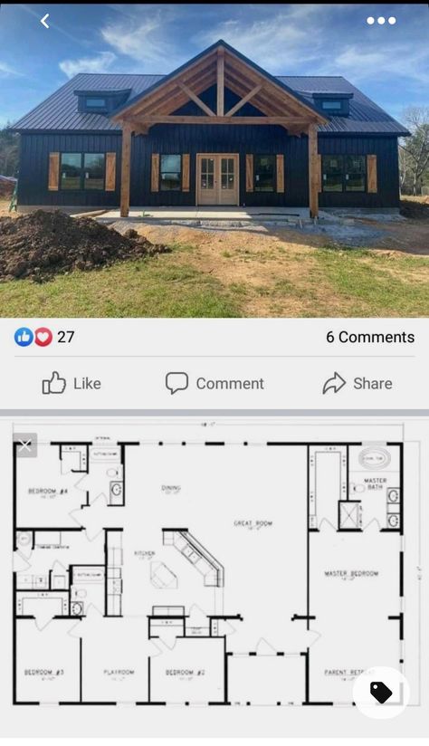 Metal Building House Plans, Barn Homes Floor Plans, Barn House Design, Barndominium Plans, Barndominium Ideas Exterior, Pole Barn House Plans, Barn Style House Plans, Barndominium Ideas Interiors, Building Plans House