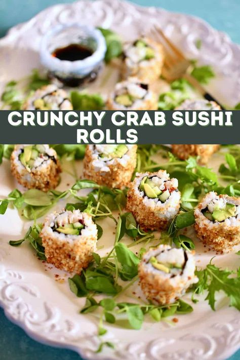 Crunchy Crab Sushi Roll, Herbal Lifestyle, Sushi Rolls At Home, Baked Sushi, Sushi Ideas, Crab Sushi, Crab Sticks, Sushi Recipes Homemade, Sushi Roll Recipes