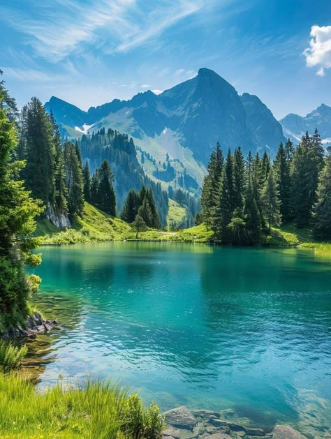 Mountain Hillside Landscaping, Lake In Mountains, New Zealand Landscape Photography, Pretty Landscape Photography, Mountain Lake Aesthetic, Nature Photography Landscape Scenery, Lake Pictures Aesthetic, Maine Scenery, Beautiful Ponds