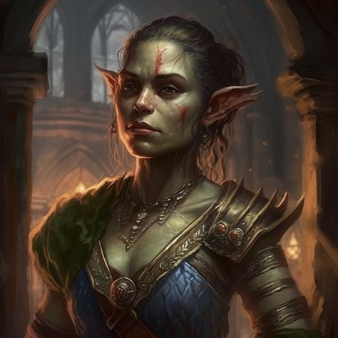 Female Half Orc, Monster Images, Half Orc Barbarian, Barbarian Dnd, Princess Portrait, Barbarian Woman, Female Orc, Half Orc, Orc Warrior