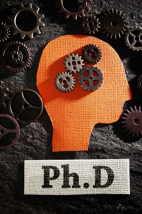 Image for the article Is It a Good Time to Be Getting a PHD? We Asked Those Who’ve Done It. head with cogs beneath which are the letters Ph.D Branches Of Psychology, Phd Psychology, Student Images, Journalism Career, Photography Ideas At Home, Phd Life, Motivation Psychology, Psychology Major, Vision Board Images