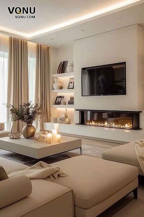 Stylish Living Room Inspirations – VQNU Living Room Focal Point Ideas, Luxury Small Living Room Ideas, Duplex Living Room Designs, Timeless Family Room, Most Beautiful Living Rooms, Modern Living Room Minimalist, Living Room Modern Fireplace, Dream Living Room Cozy Modern, Large Cosy Living Room Ideas