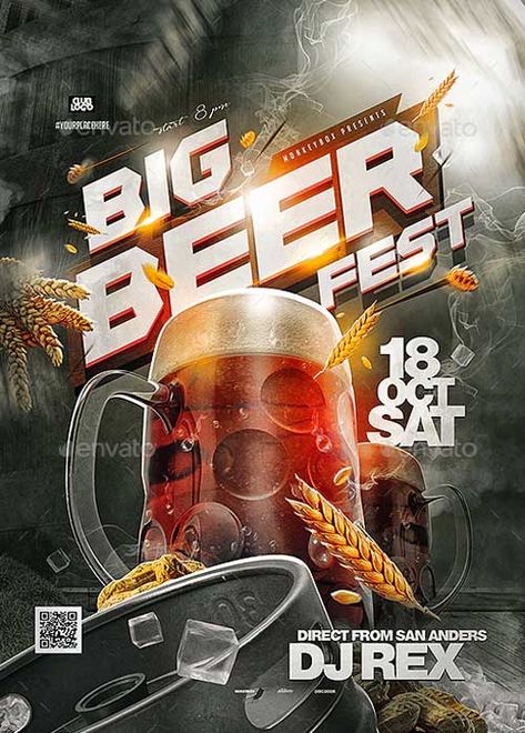 Beer Festival Flyer Template - https://ffflyer.com/beer-festival-flyer-template/ Beer Festival Bar Poster Design Ideas, Beer Festival Ideas, Beer Flyer Design, Bar Flyer Design, Festival Design Poster, Beer Design Ideas, Bar Poster Design, Beer Poster Ideas, Beer Creative