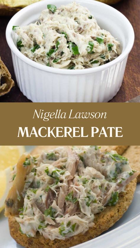 Nigella Mackerel Pate Mackerel Pate Recipes, Easy Pate Recipe, Makarel Fish Recipe, Canned Mackerel Fish Recipes, Smoked Mackerel Recipe, Mackerel Sandwich, Whole Mackerel Recipe, Canned Mackerel Recipe, Mackerel Fish Recipes