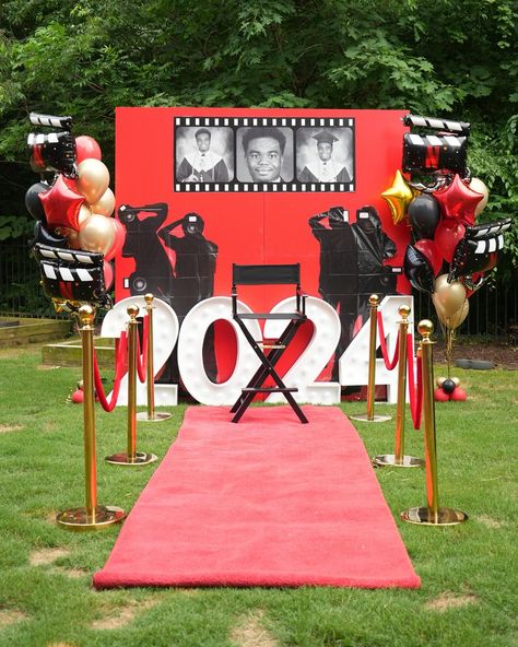 Lights Camera Auction Theme, Light Camera Action Theme Party, Hollywood Theme Balloons, Hollywood Event Theme, Lights Camera Action Theme Party, Farewell Decoration Ideas College, Lights Camera Action Theme, 8th Grade Dance Themes, Prom Committee