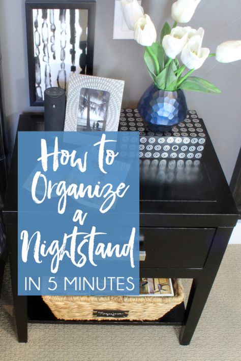 Organize Bedroom Clutter, Nightstand Organization Ideas, Organized Nightstand, Nightstand Drawer Organization, Organize Bedroom, Nightstand Drawer, Bedroom Organisation, Bedroom Clutter, Cluttered Bedroom