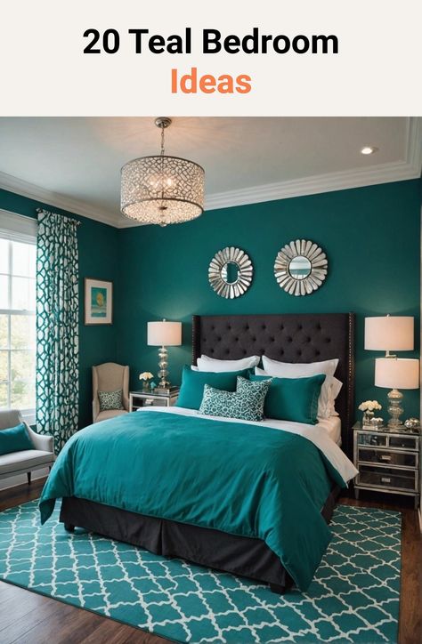 20 Teal Bedroom Ideas – ToolzView Teal And White Bedroom Ideas, Teal And White Bedroom, Teal And Gray Bedroom, Dark Teal Bedroom, Tiffany Blue Bedroom, Light Blue Bedroom, Modern White Bedroom, White Bedroom Ideas, Bedroom Turquoise