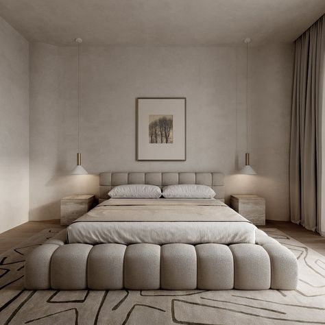 Transform your sleep space into a sanctuary of modern luxury with these elegant bedroom designs. From sleek furniture to sumptuous textures, discover the perfect blend of comfort and sophistication. Follow for inspiration on how to create a stylish and serene bedroom retreat.#ModernLuxury #BedroomGoals #InteriorDesign #LuxuryLiving #HomeDecor #DreamBedroom #BedroomInspo #ChicInteriors #ContemporaryDesign #InteriorInspiration Luxury Upholstered Bed, Cool Double Beds, Teddy Boucle Bed, King Bed Inspiration, Comodo Living, Cloud Bed Frame, Marshmallow Bed, Bubble Bed, Unique Bed Frames